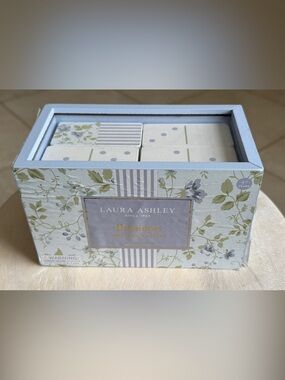 Laura Ashley Floral Cottage Domino Set - Blue and Cream